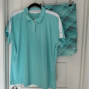 Slazenger Teal XXL Golf Outfit - Polo & Skort